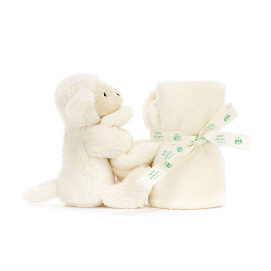 Tuto Bashful Oveja Crema - Jellycat lateral sobre fondo blanco