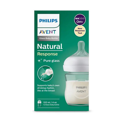 caja packaging Mamadera Philips Avent Natural Response 120ml Vidrio anti colicos