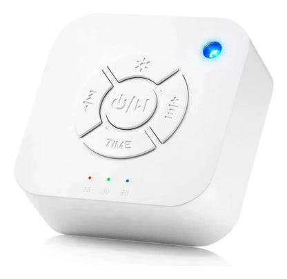 Máquina de sueño con Ruido Blanco con luz azul encendida