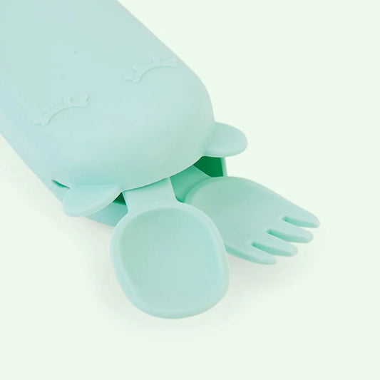 Caja cubiertos silicona color menta - We Might Be Tiny