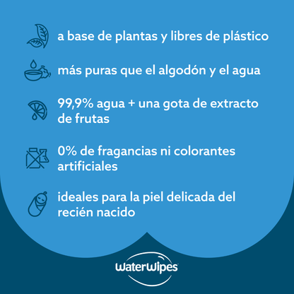 Pack Toallitas húmedas WaterWipes propiedades 